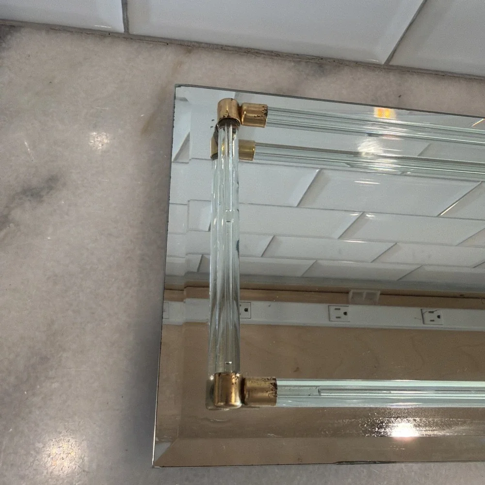 Vintage Vanity Mirror‎ With Lucite BumpersGW993
